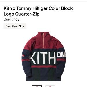 Kith x Tommy Hilfiger color block logo quarter-zip